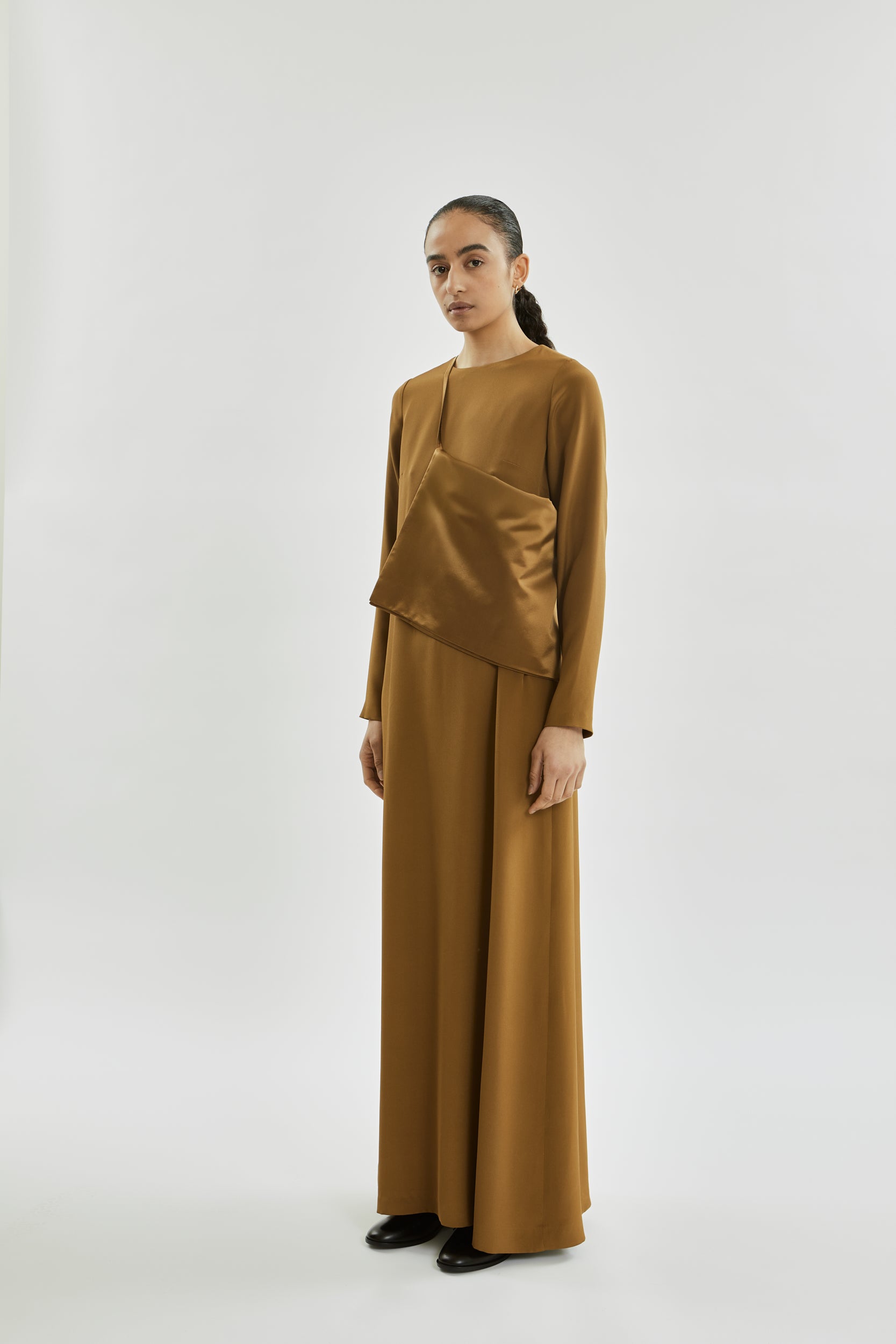 Beatrice dress | Bronze - Crepe silk