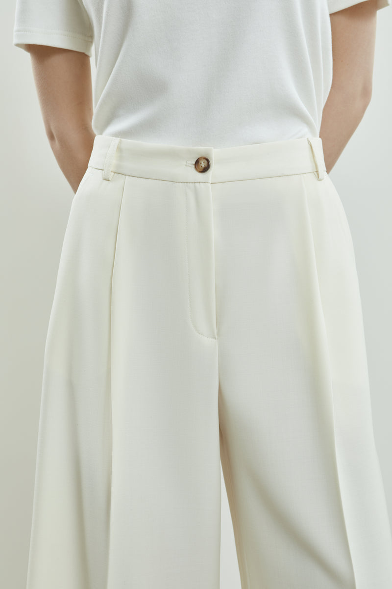 Carina trousers | Off white - Virgin wool