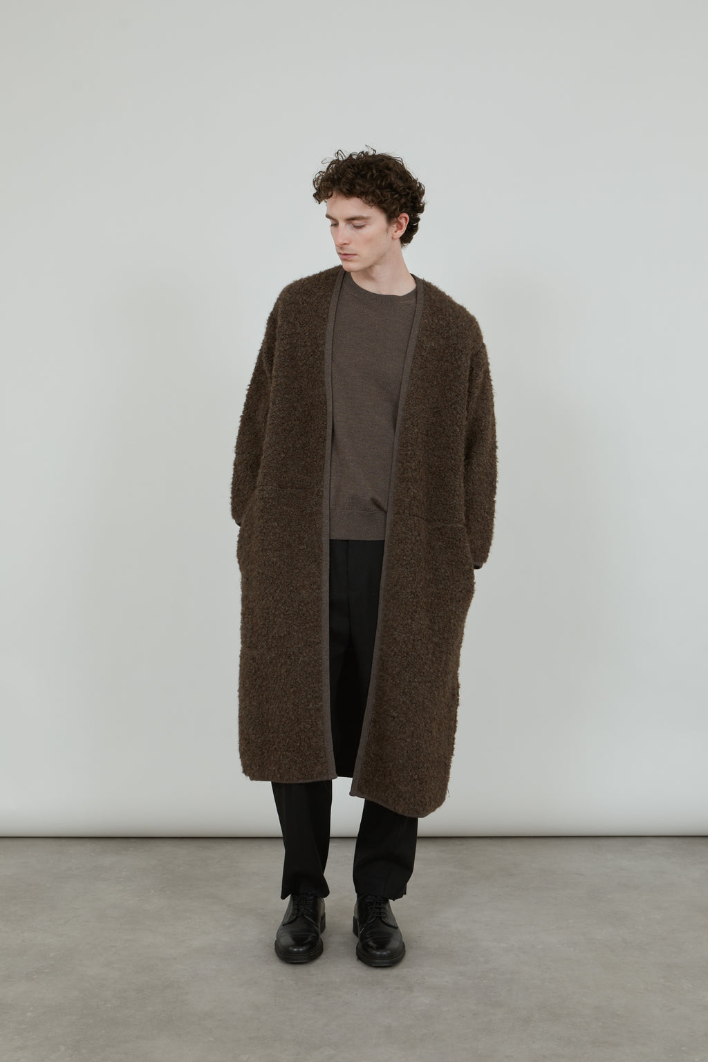 Cecile cardigan | Brown - Astrakhan wool