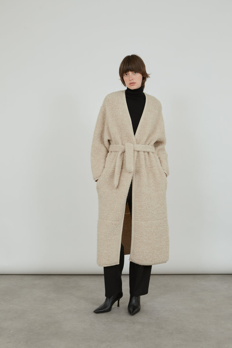 Cecile cardigan | Off White - Astrakhan wool