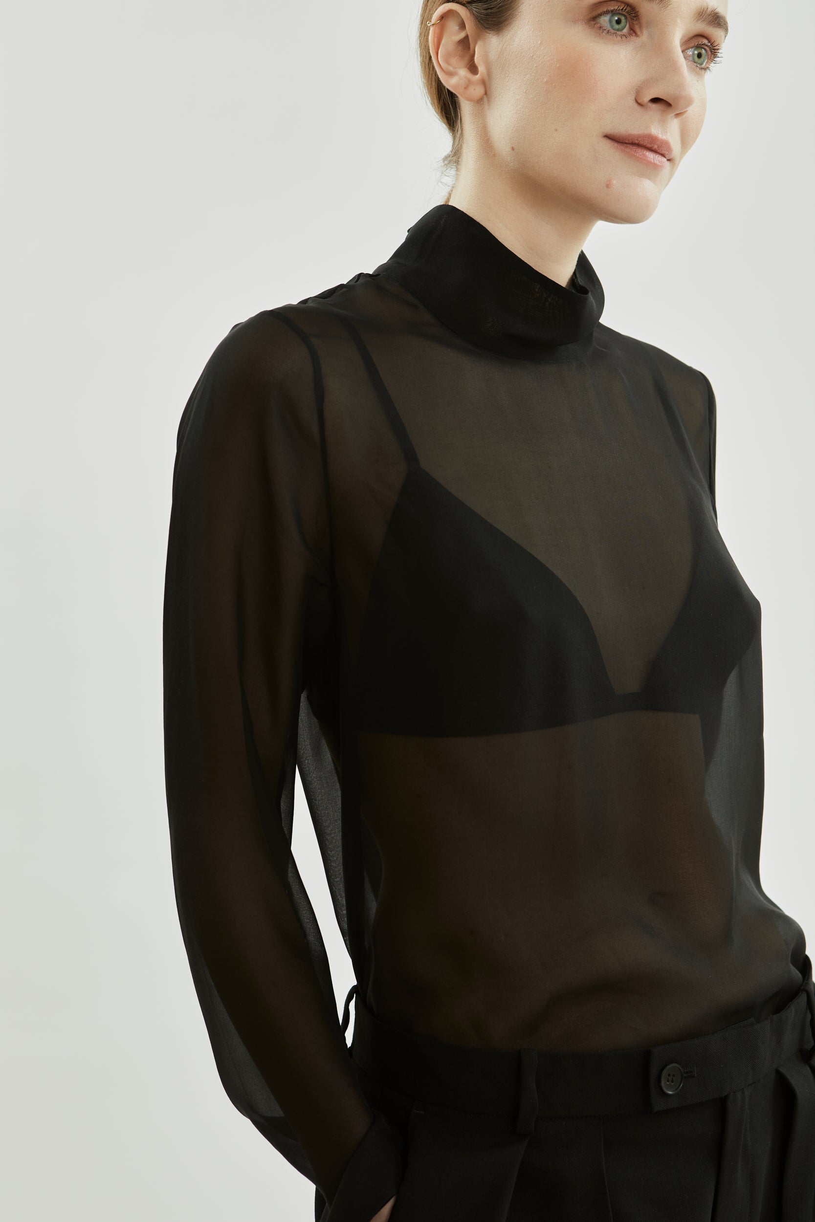 Clarice top | Black - Chiffon silk
