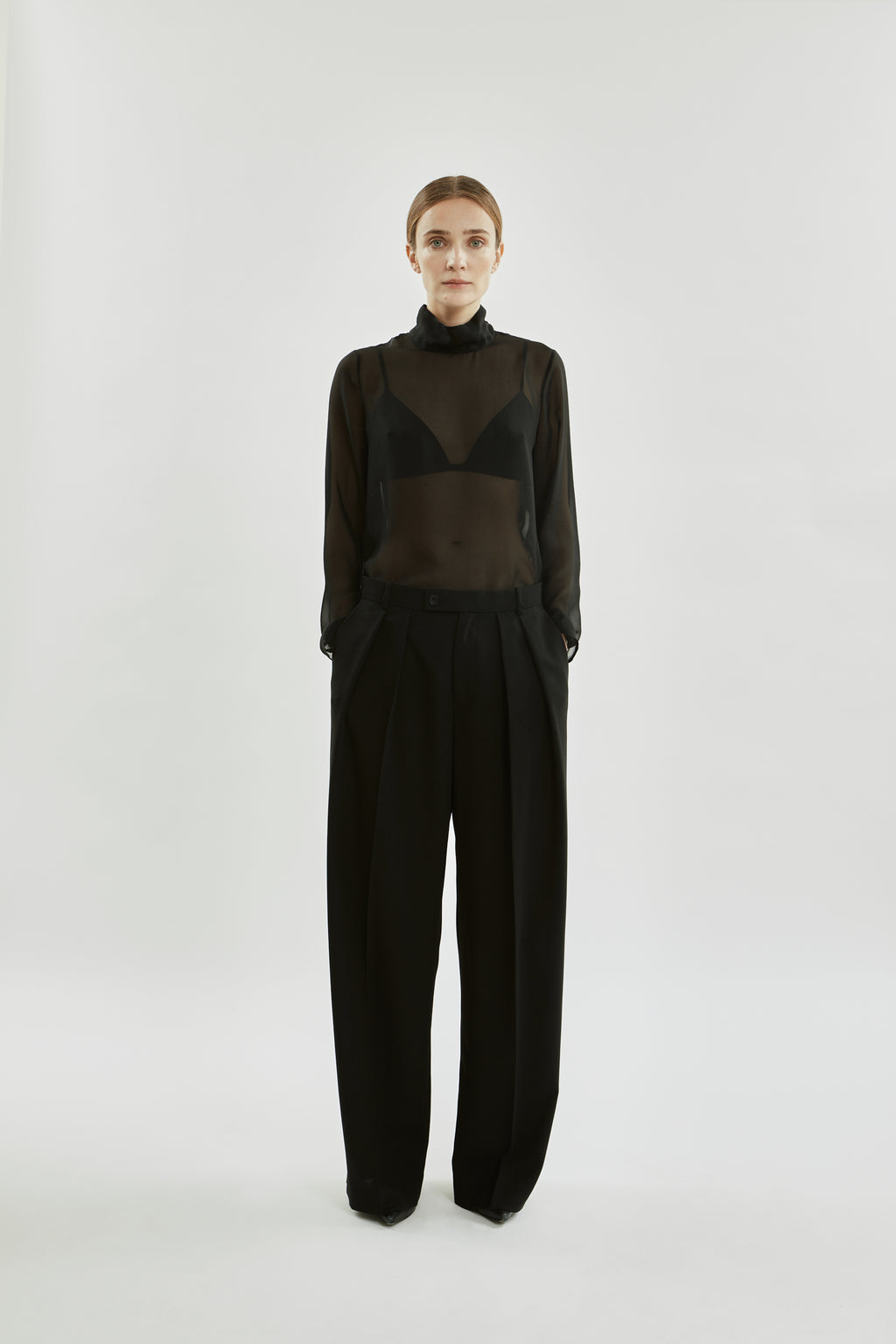 Clarice top | Black - Chiffon silk