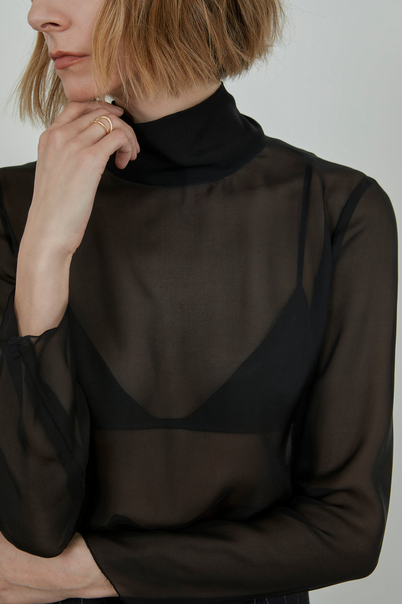 Clarice top | Black - Chiffon silk