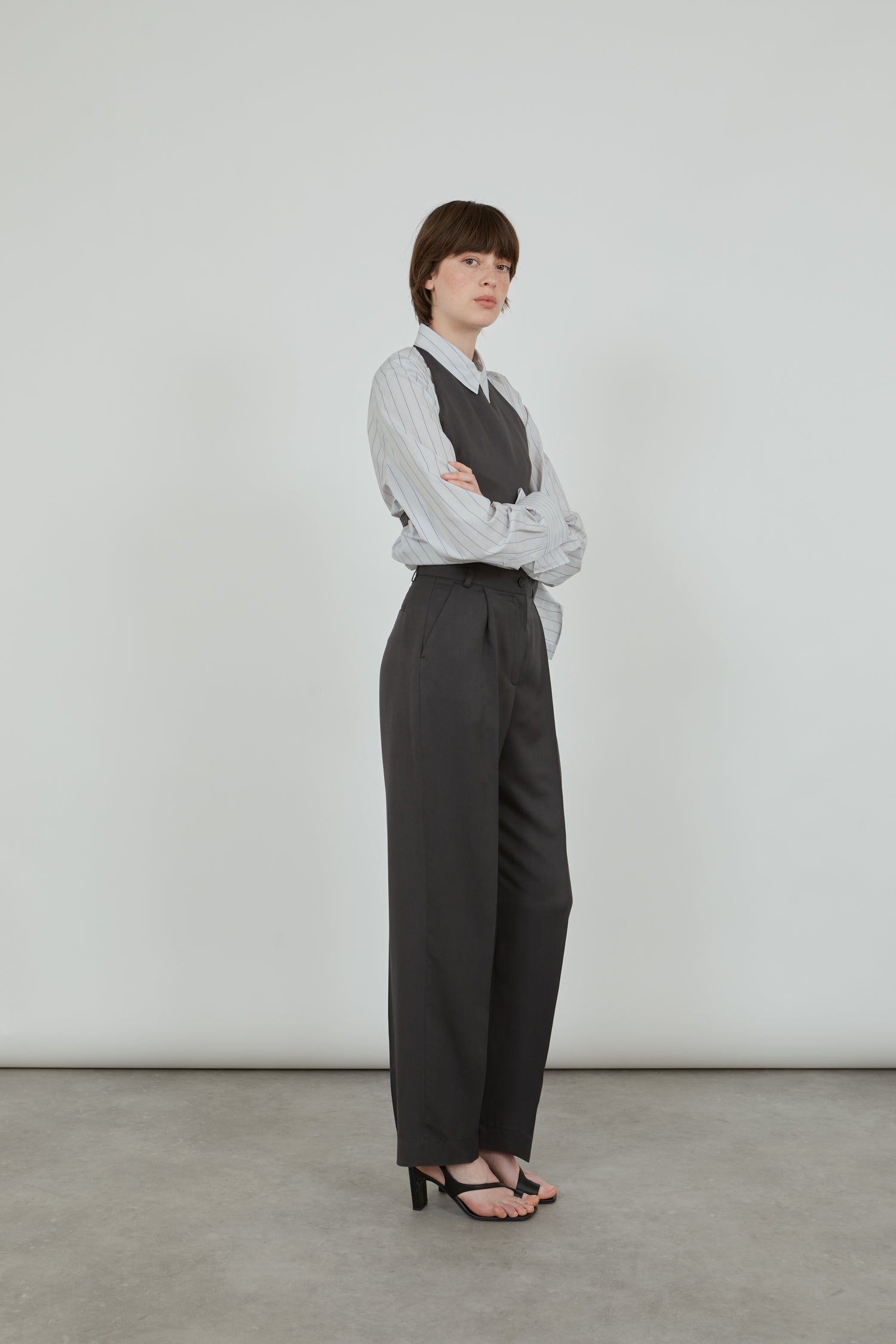 Constance trousers | Aubergine grey - Viscose