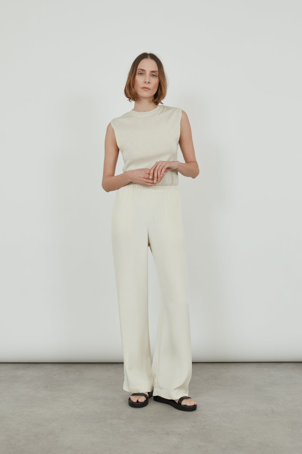Cornelia trousers | Off White - Crepe silk