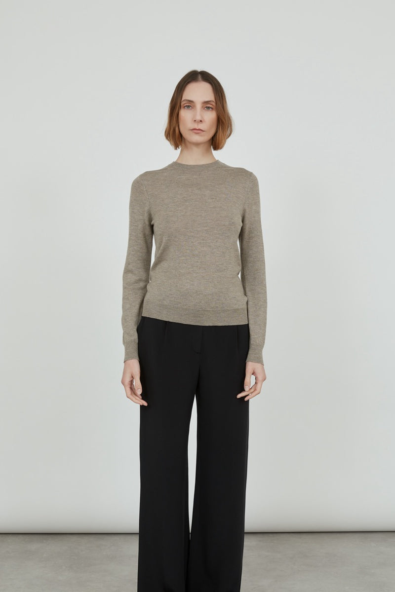 Maya knitted sweater | Biscuit - Ultrafine merino-cashmere-silk blend