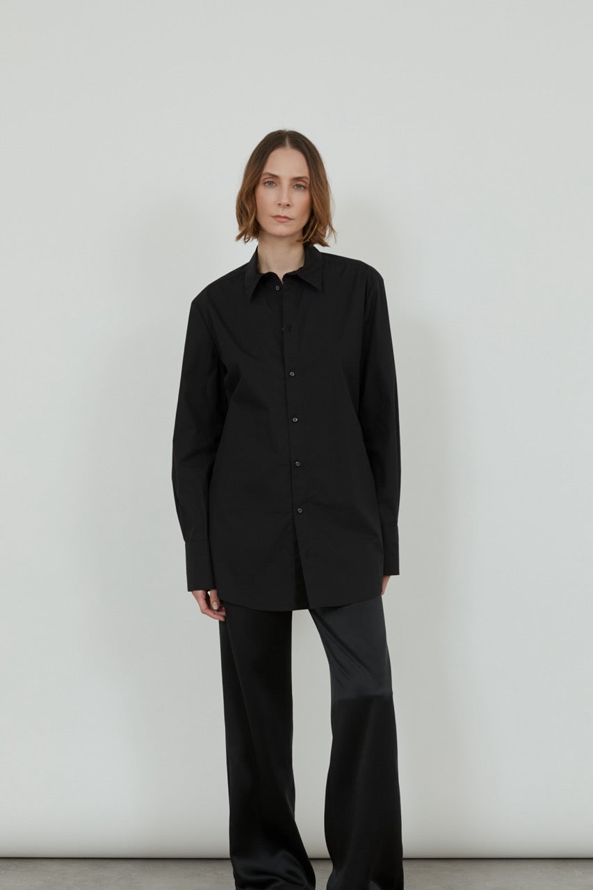 Adam shirt | Black - Cotton poplin