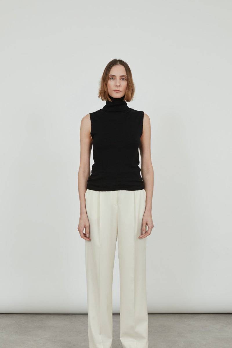 Deborah knitted top | Black - Ultrafine merino-cashmere-silk blend