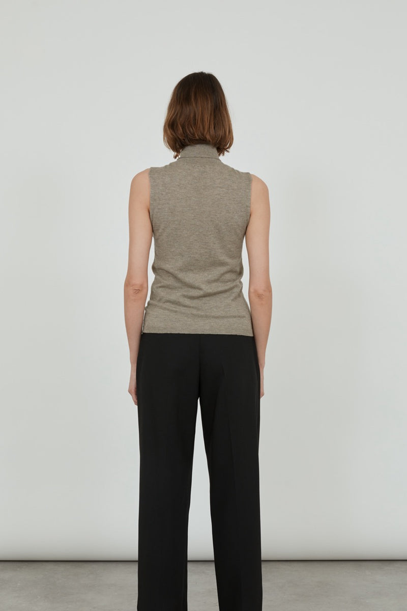 Deborah knitted top | Biscuit - Ultrafine merino-cashmere-silk blend