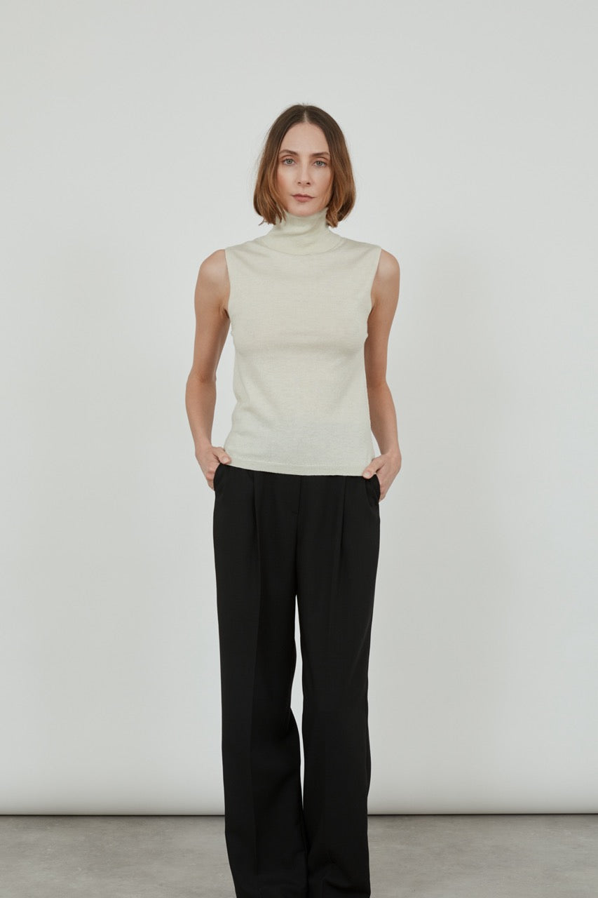 Deborah knitted top | Off white - Ultrafine merino-cashmere-silk blend