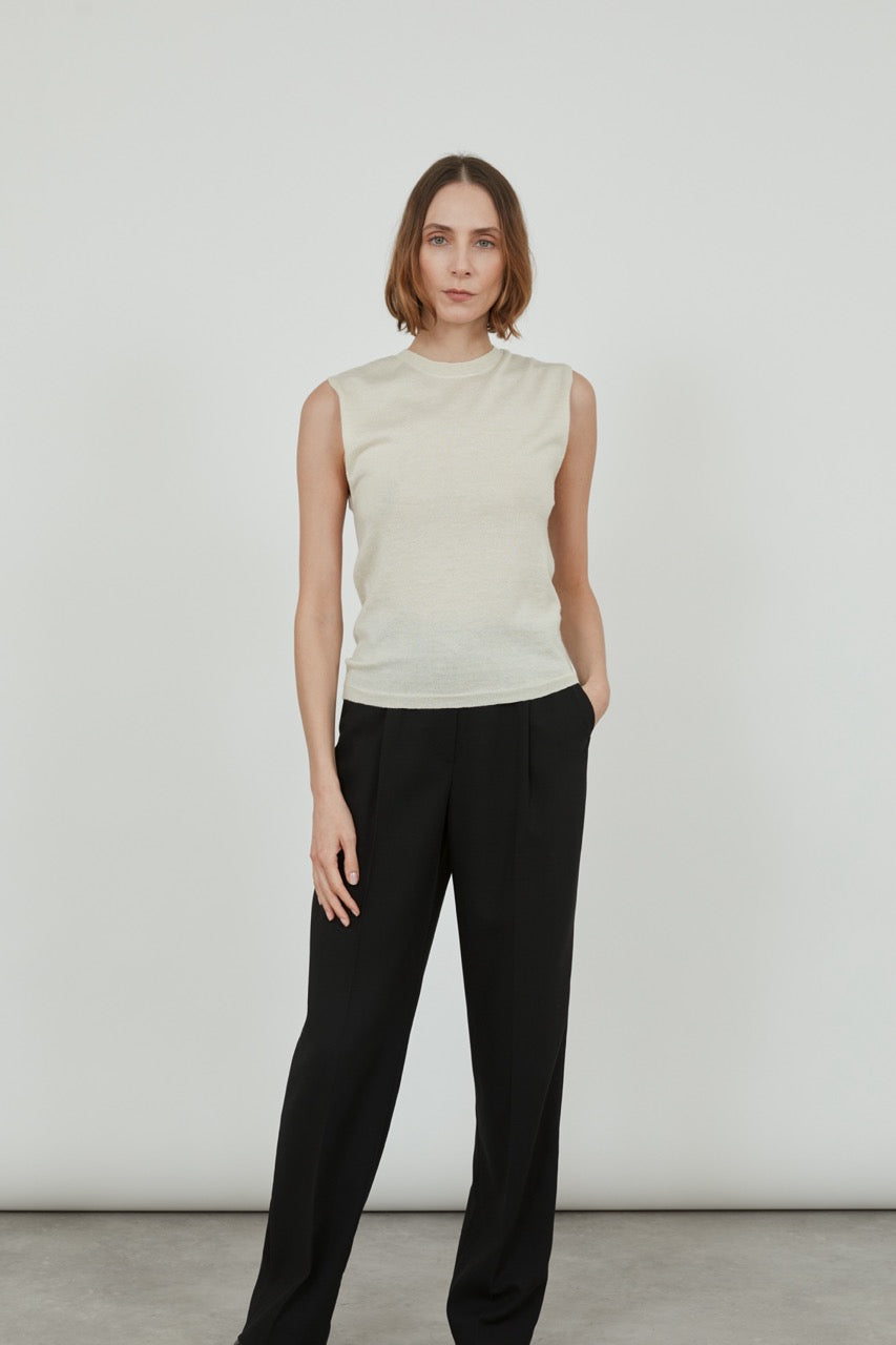 Emma knitted top | Off white - Ultrafine merino-cashmere-silk blend