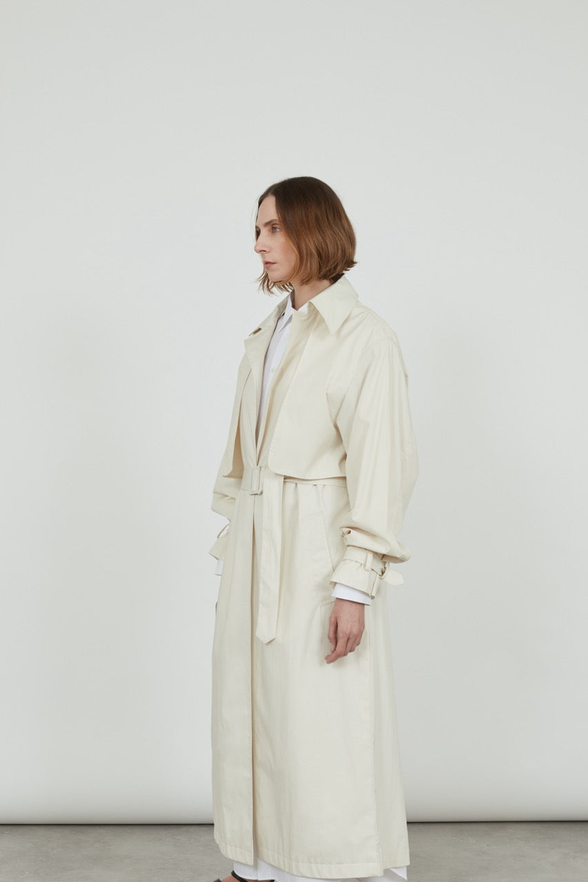 Evelyn coat | Off white - Water repellent cotton