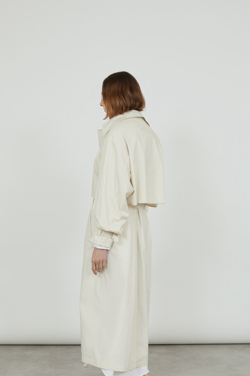 Evelyn coat | Off white - Water repellent organic cotton