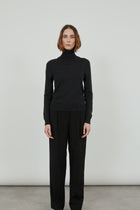 Frederica turtleneck knit | Dark grey - Ultrafine merino-cashmere-silk blend