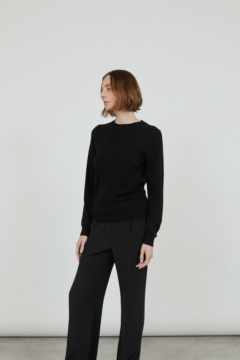 Maya knitted sweater | Black - Ultrafine merino-cashmere-silk blend