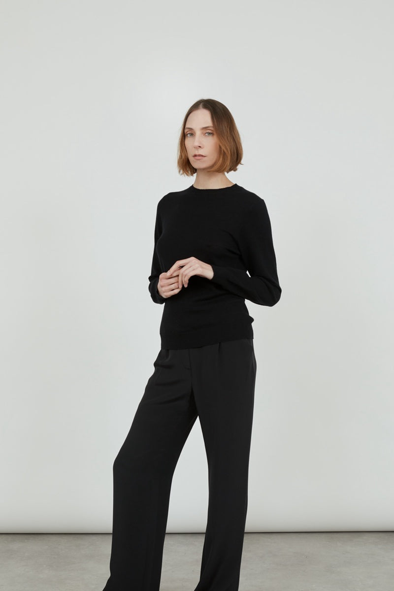 Maya knitted sweater | Black - Ultrafine merino-cashmere-silk blend