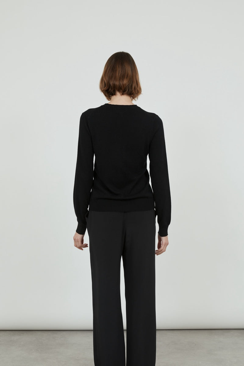 Maya knitted sweater | Black - Ultrafine merino-cashmere-silk blend