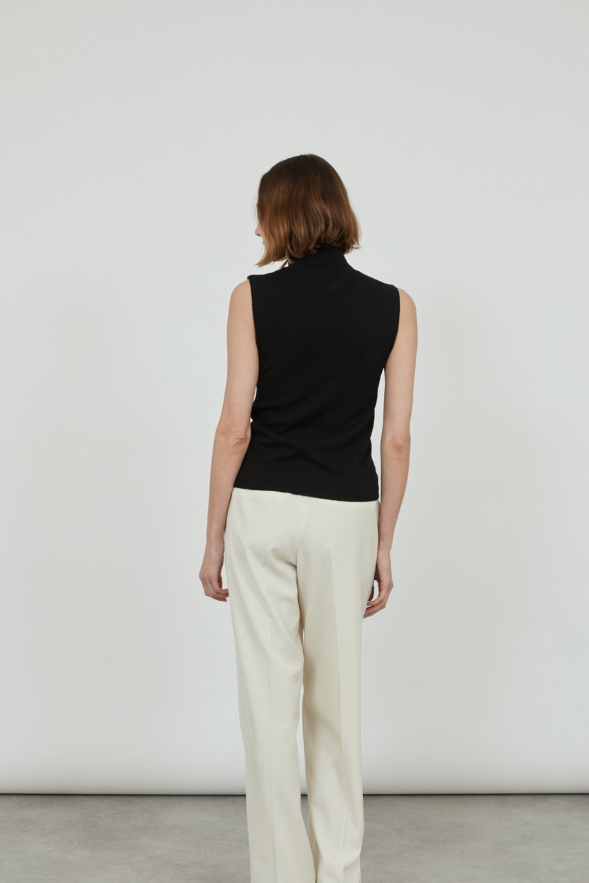 Deborah knitted top | Black - Ultrafine merino-cashmere-silk blend