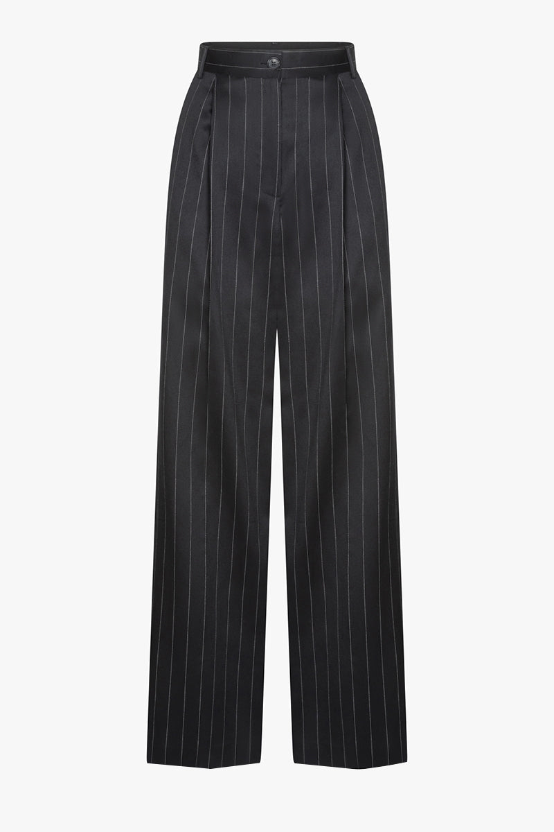 Dalida trousers | Pinstriped - Virgin wool & silk blend