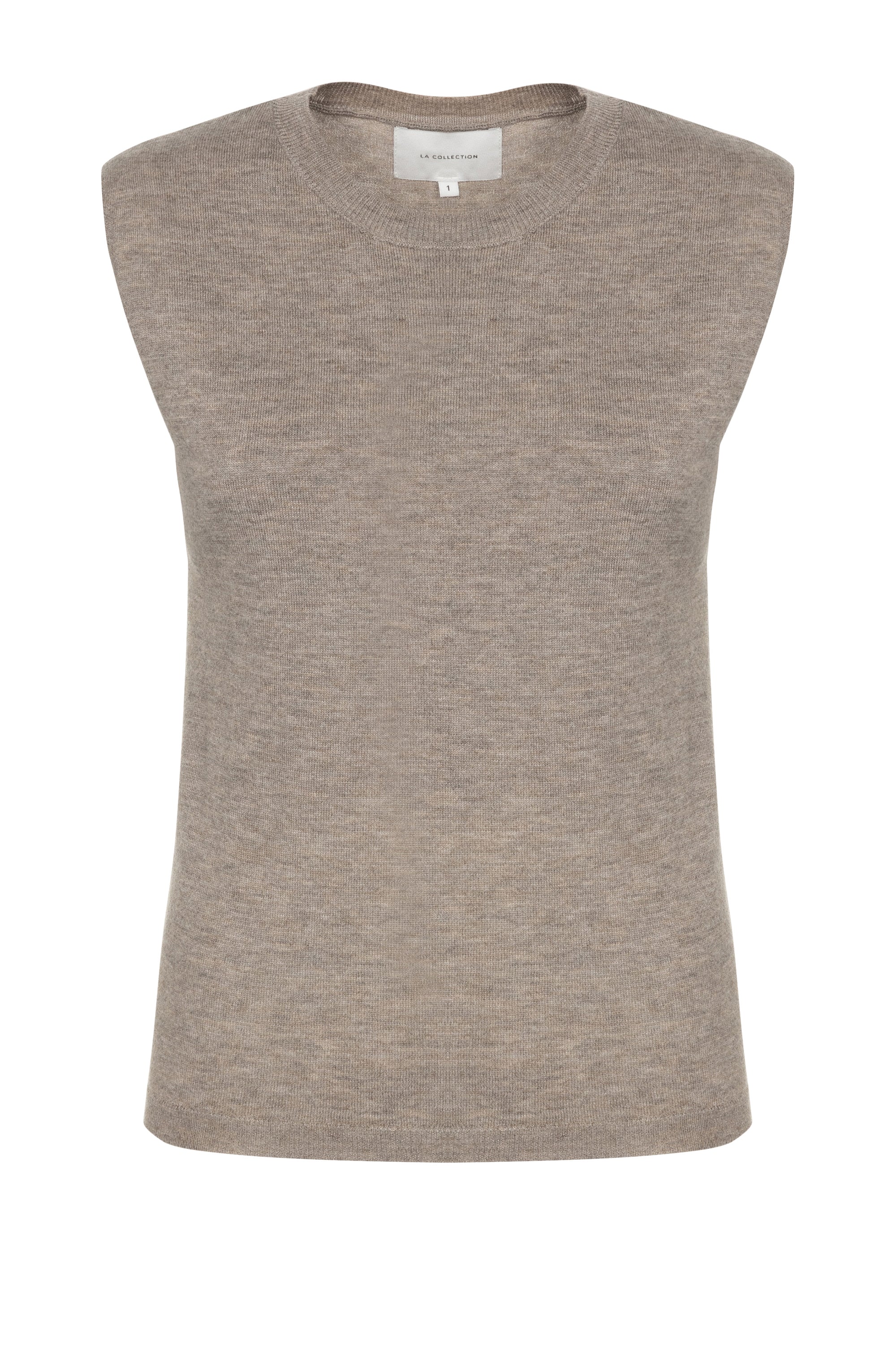 sleeveless biscuit Emma knit top in merino wool  