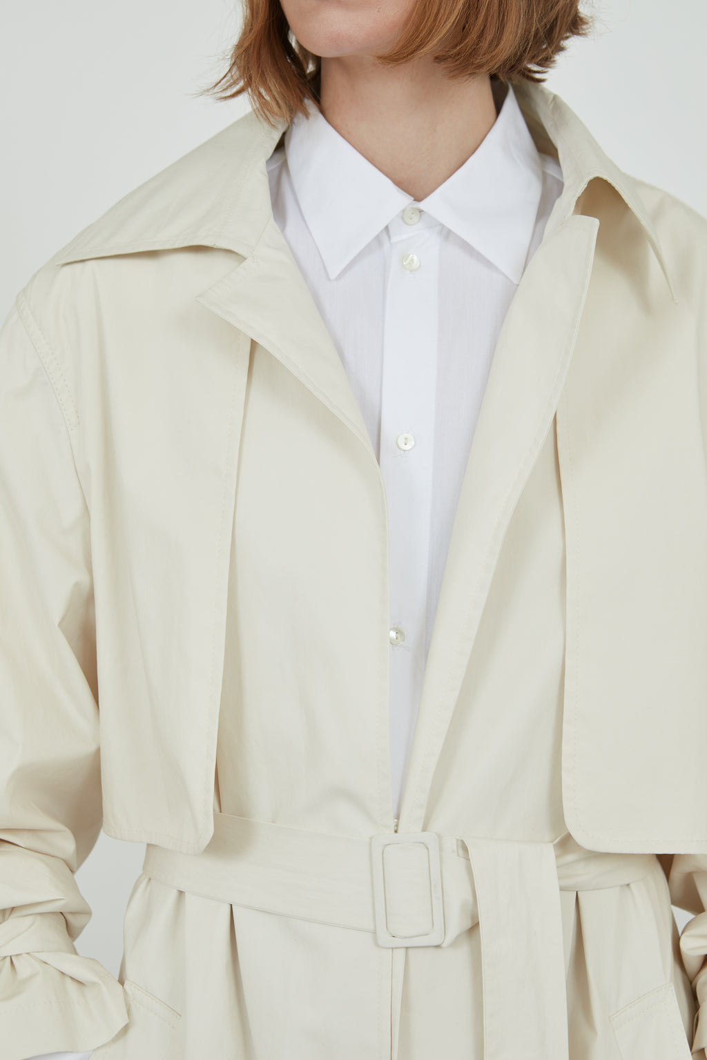 Evelyn coat | Off white - Water repellent organic cotton