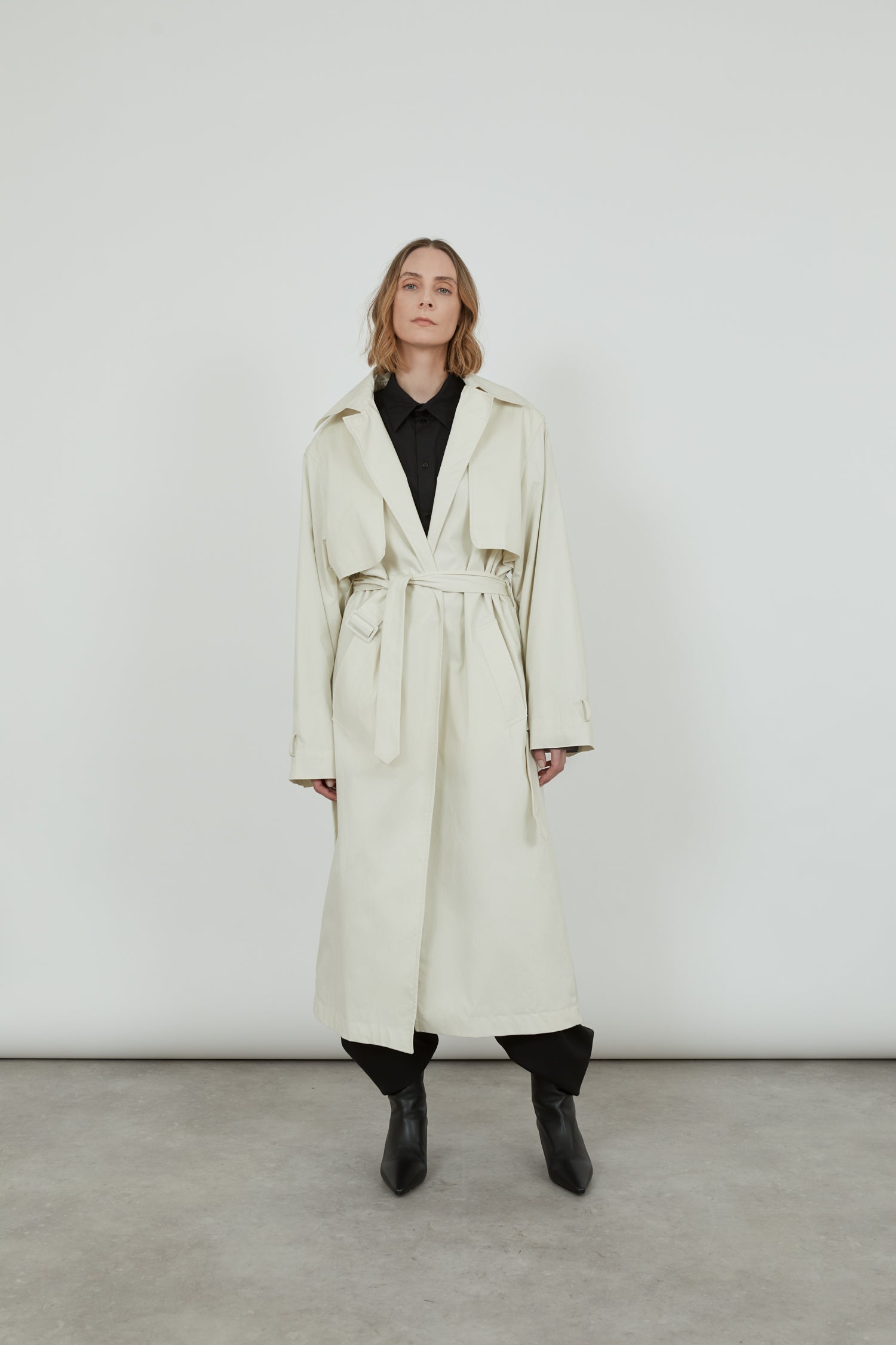 Evelyn coat | Off white - Water repellent organic cotton