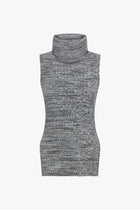 Fay turtleneck knit | Charcoal & off white - Egyptian cotton & cashmere blend