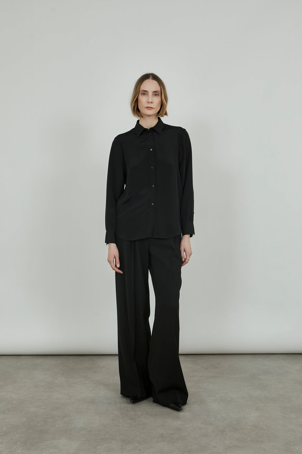 Florabel blouse | Black - Crepe silk