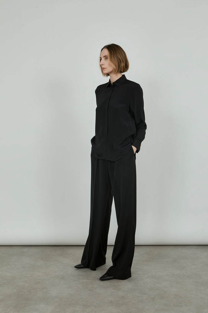 Florabel blouse | Black - Crepe silk