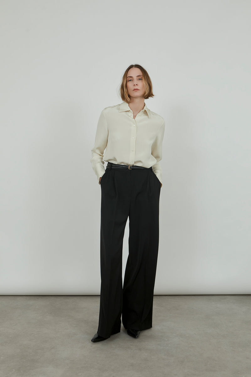 Florabel blouse | Off white - Crepe silk