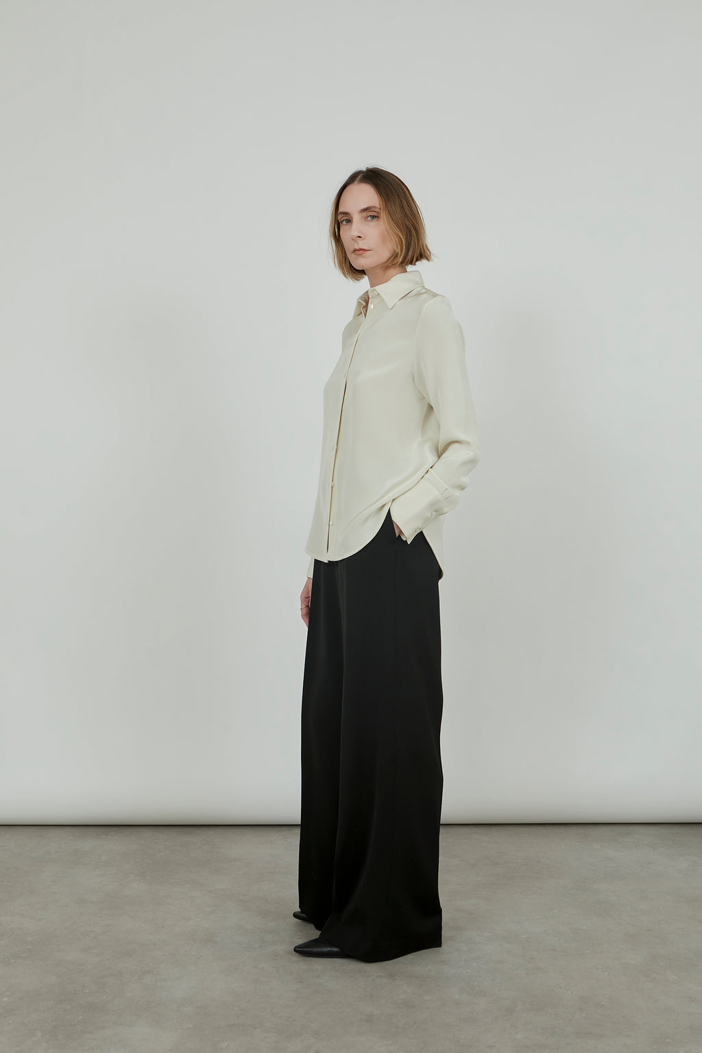 Florabel blouse | Off white - Crepe silk