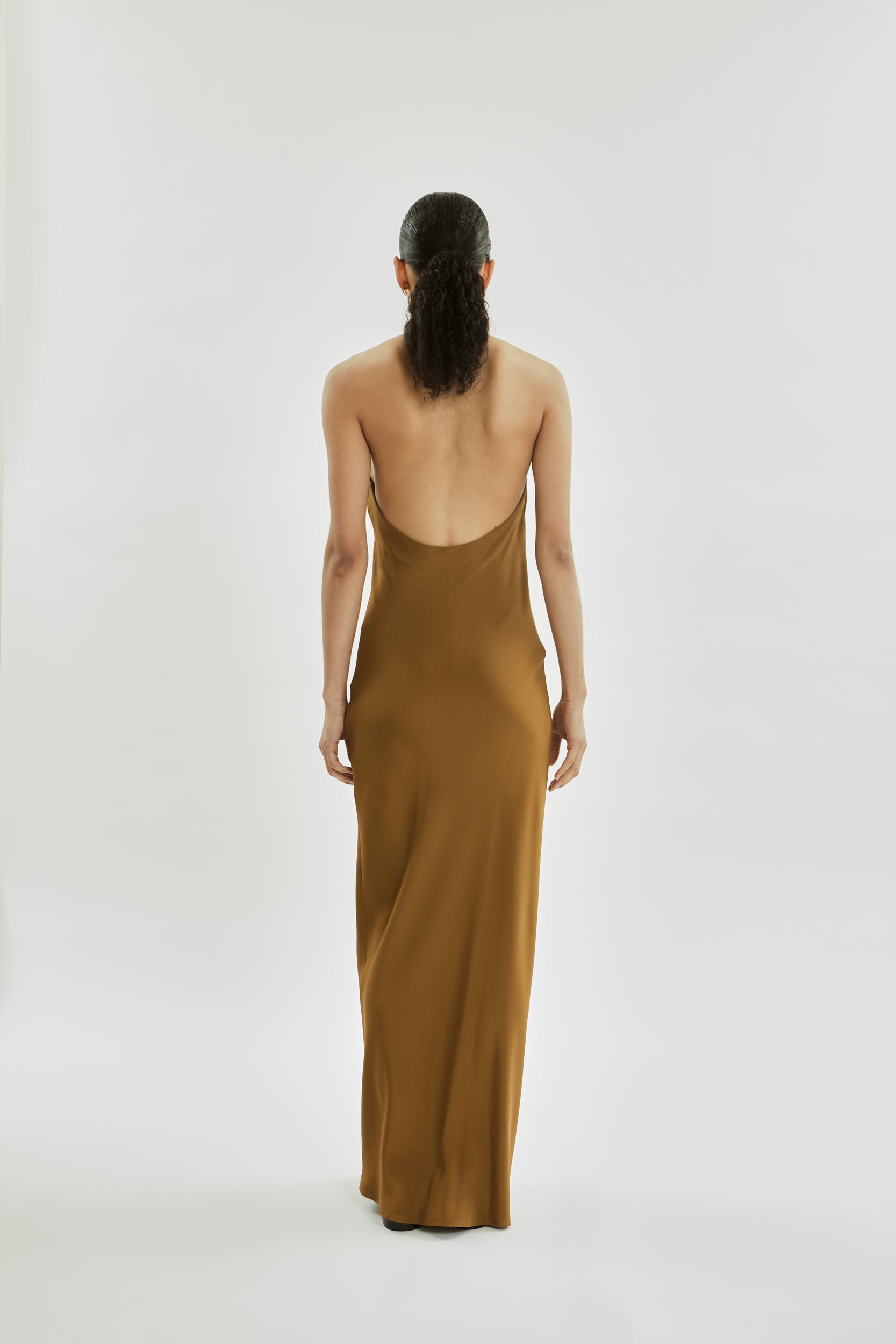 Francoise dress | Bronze - Crepe silk
