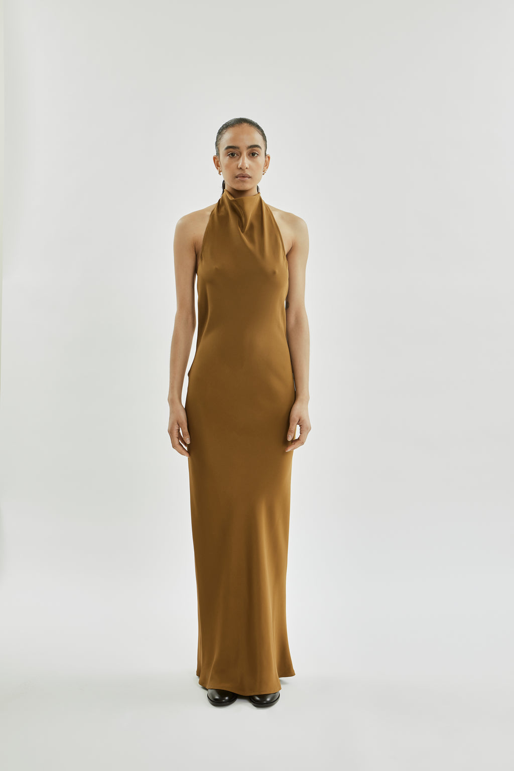 Francoise dress | Bronze - Crepe silk