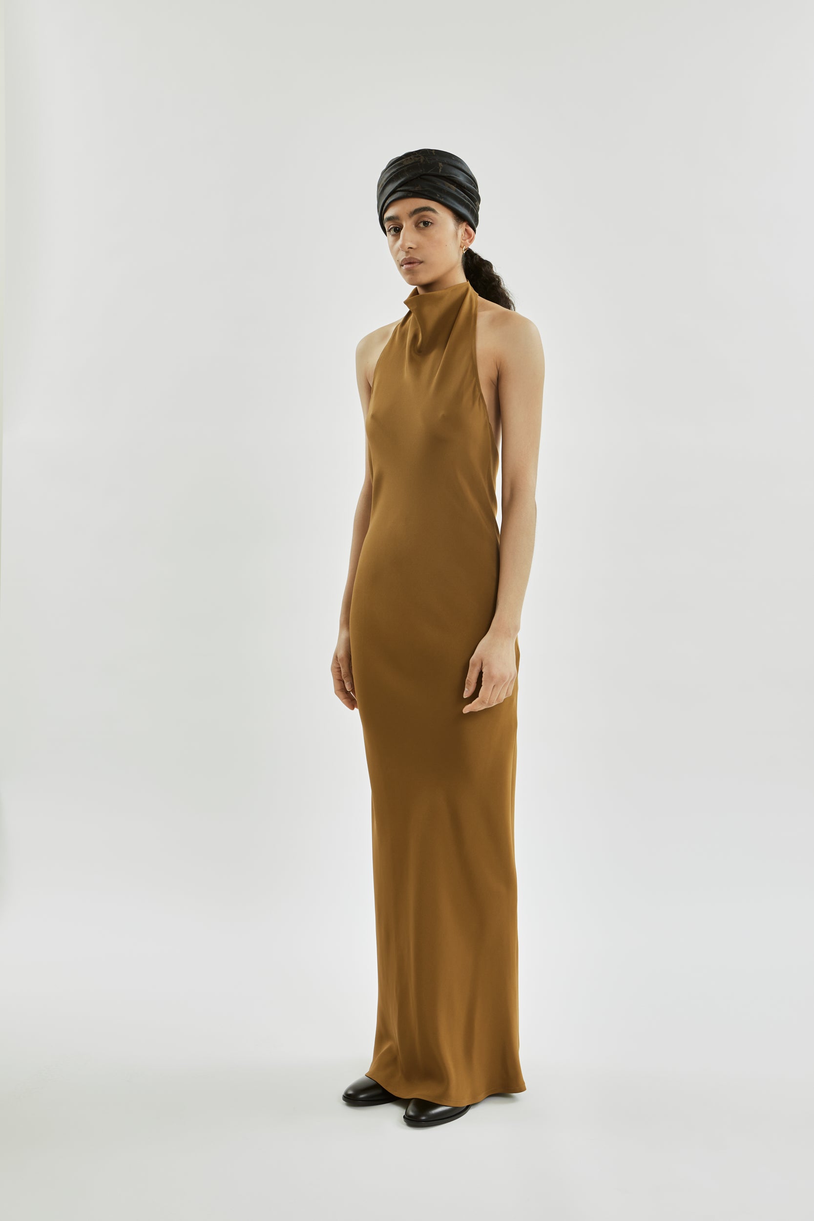 Francoise dress | Bronze - Crepe silk