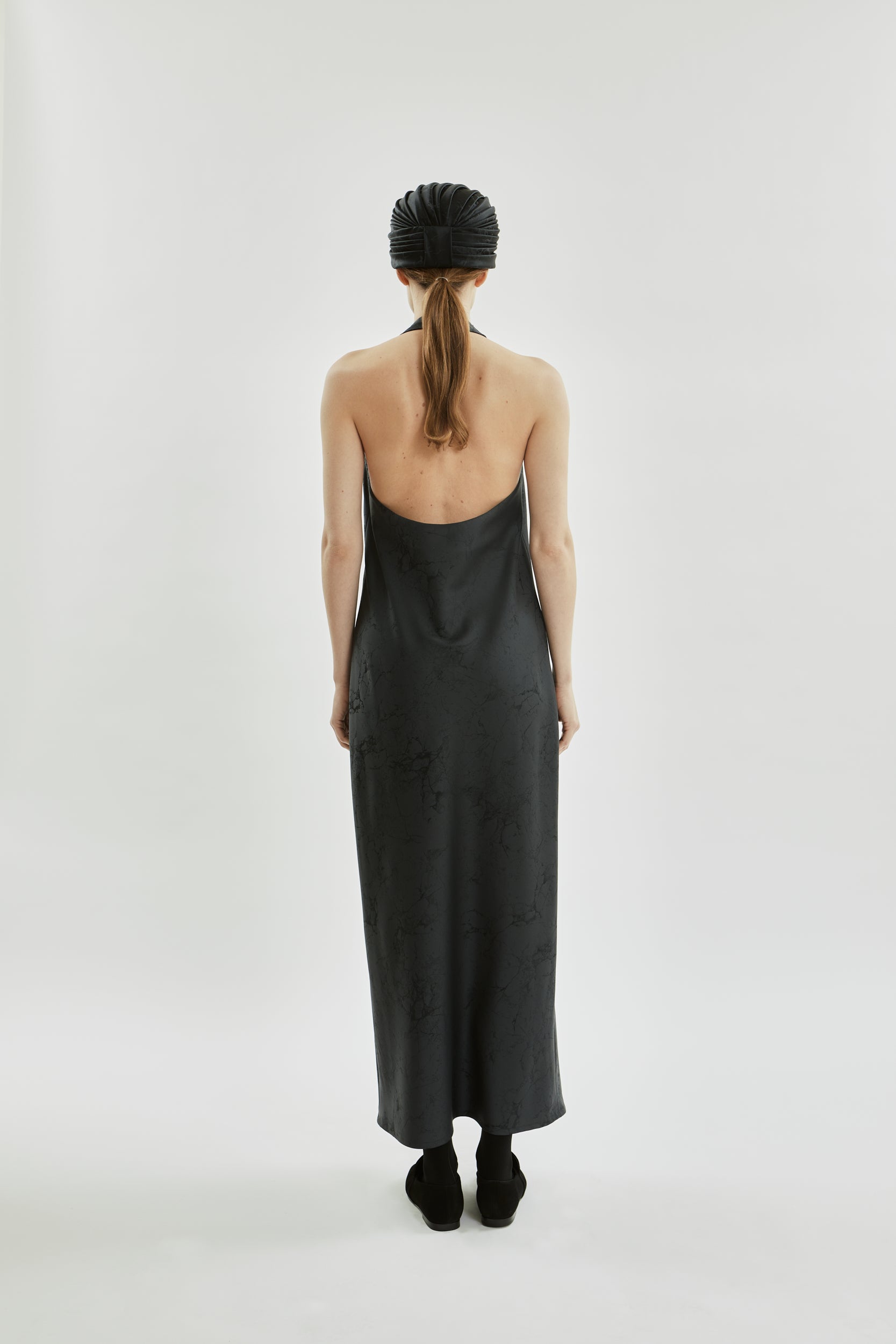 Francoise dress | Grey jacquard - Wool silk blend