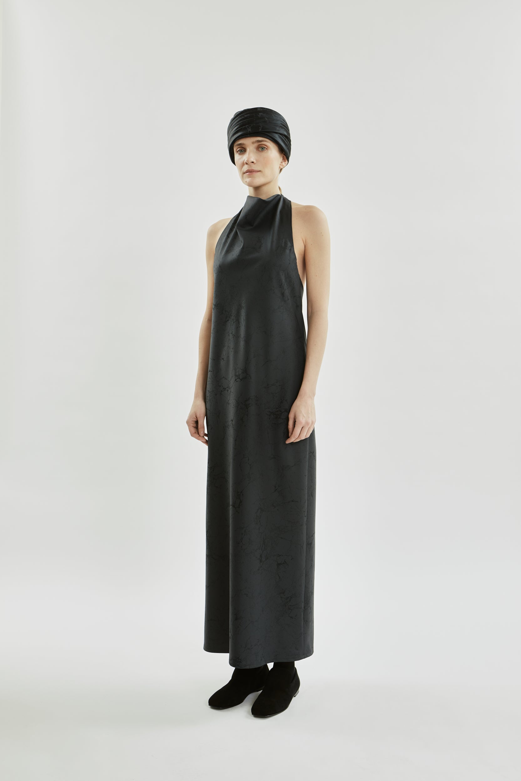 Francoise dress | Grey jacquard - Wool silk blend