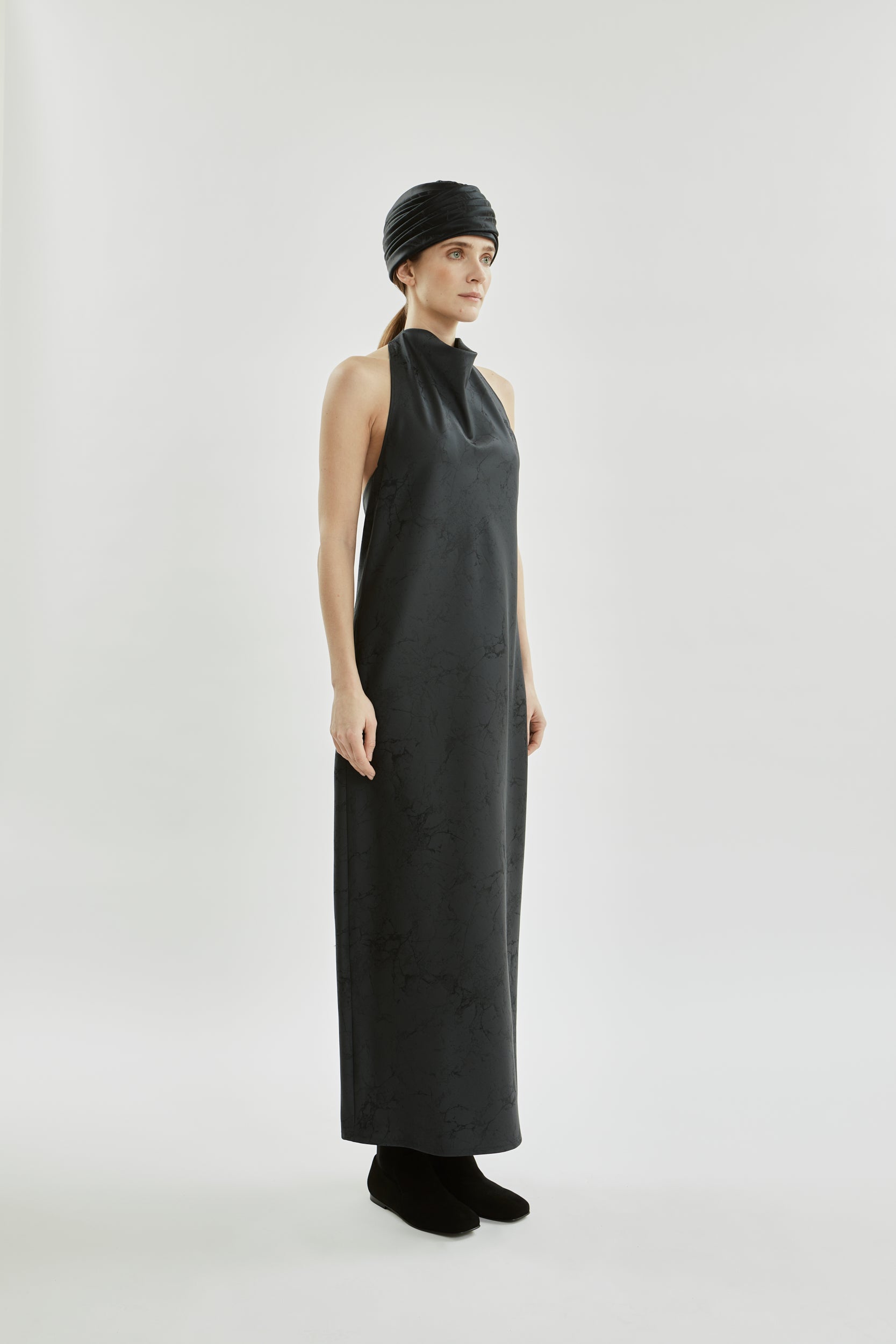 Francoise dress | Grey jacquard - Wool silk blend