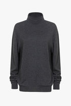 Fred turtleneck knit | Dark grey - Ultrafine merino-cashmere-silk blend