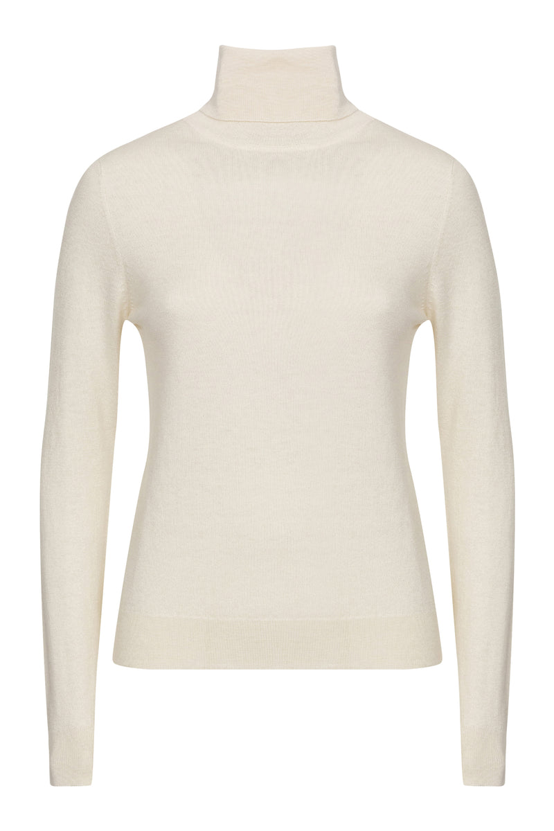 Frederica knitted top | Off White - Ultrafine merino-cashmere-silk blend
