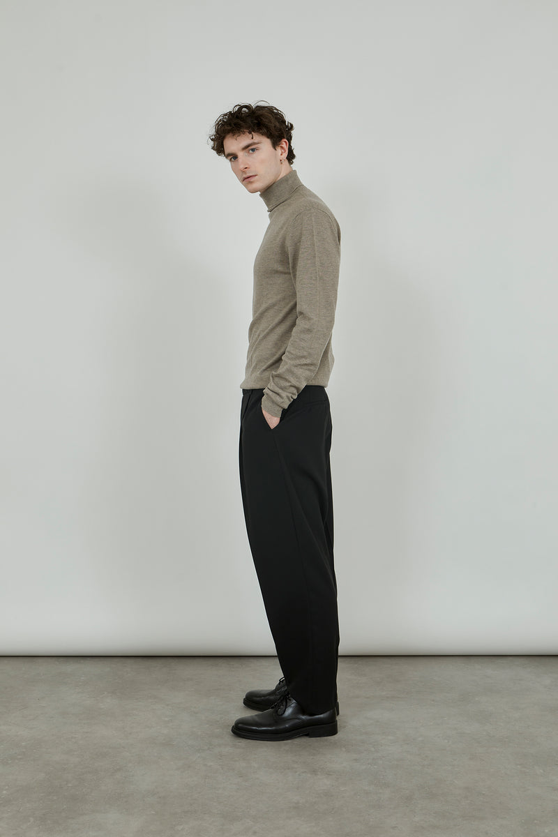 Fred turtleneck knit | Biscuit - Ultrafine merino-cashmere-silk blend