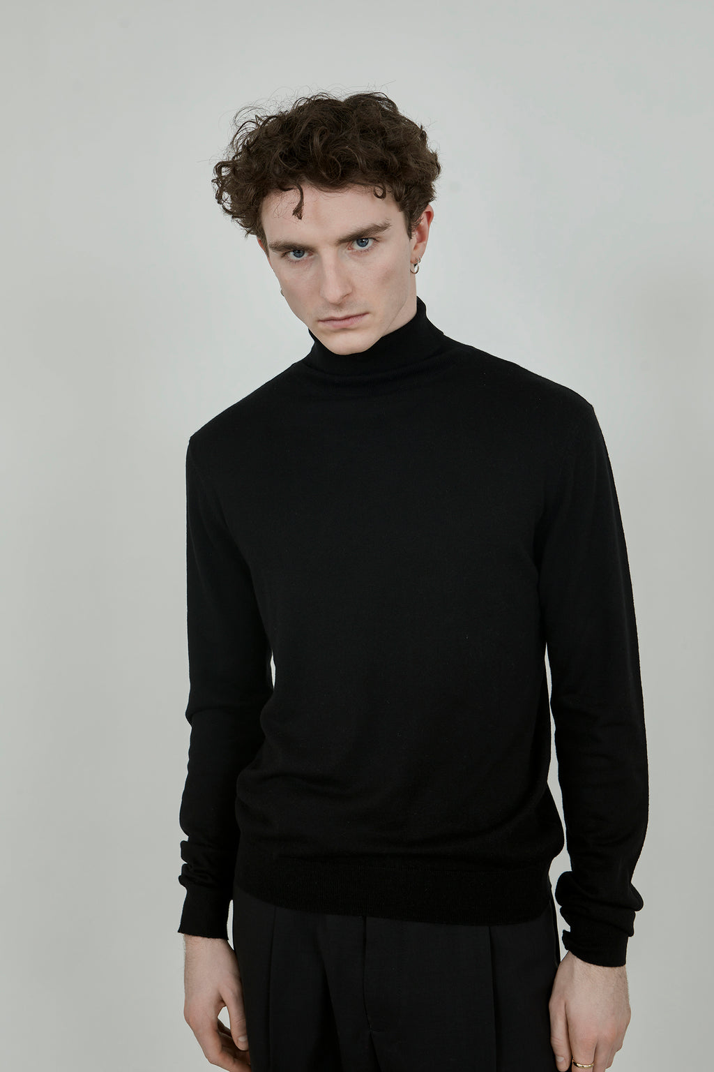 Fred turtleneck knit | Black - Ultrafine merino-cashmere-silk blend