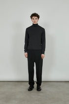 Fred turtleneck knit | Dark grey - Ultrafine merino-cashmere-silk blend