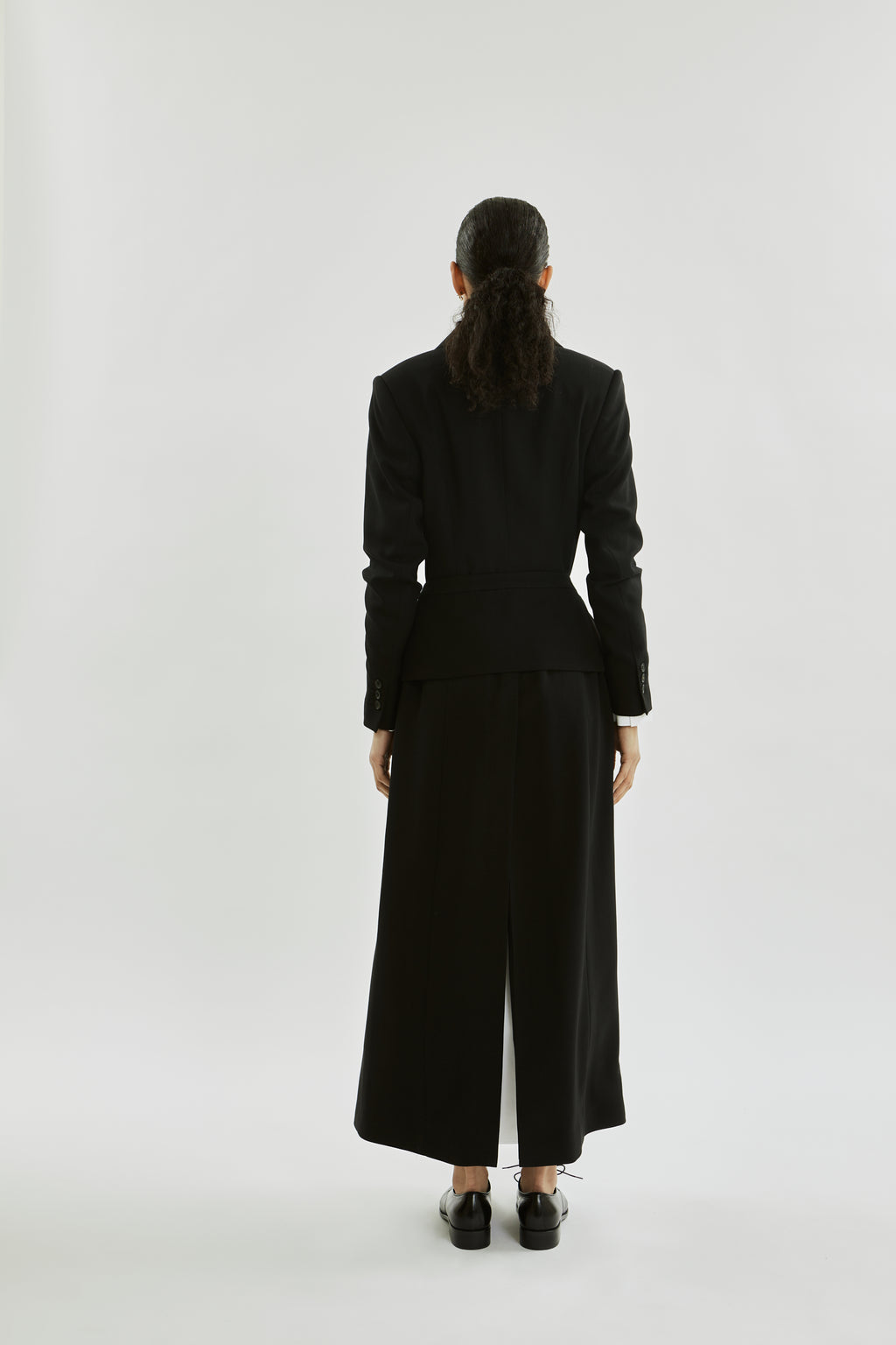 Gaia Coat | Black - Wool silk blend