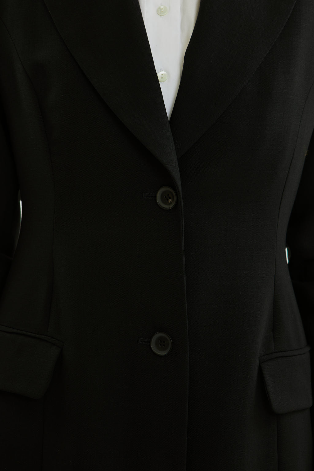 Gaia Coat | Black - Wool silk blend