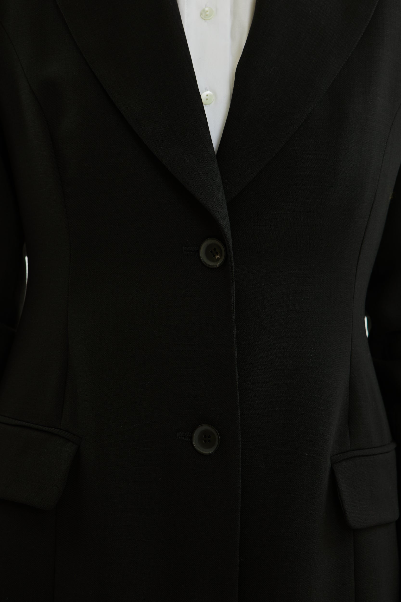 Gaia Coat | Black - Wool silk blend