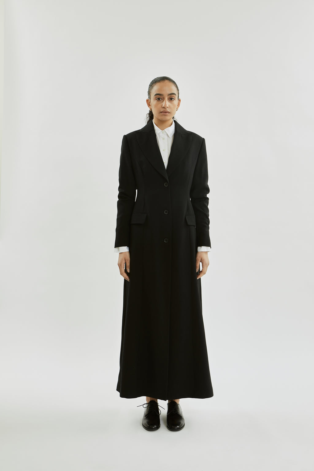 Gaia Coat | Black - Wool silk blend