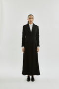 Gaia Coat | Black - Wool silk blend