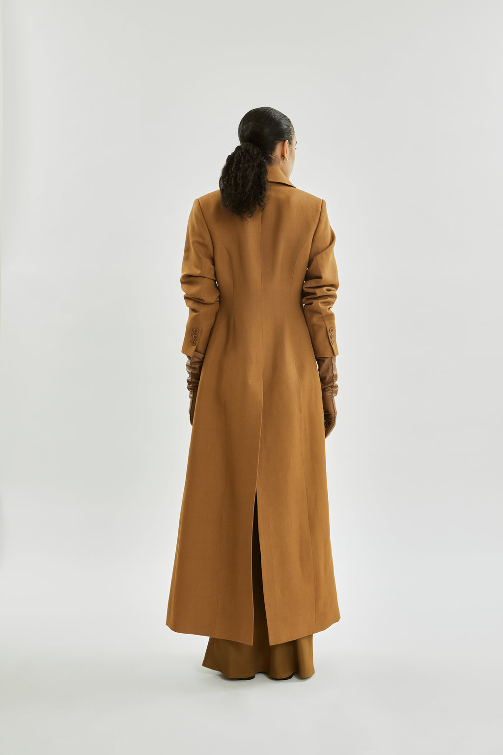 Gaia Coat | Bronze - Wool silk blend