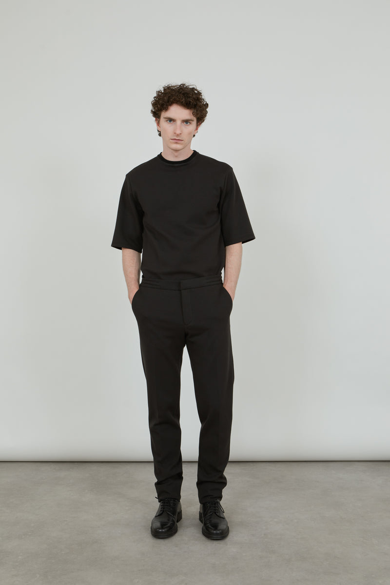 George trousers | Black - Jersey cotton