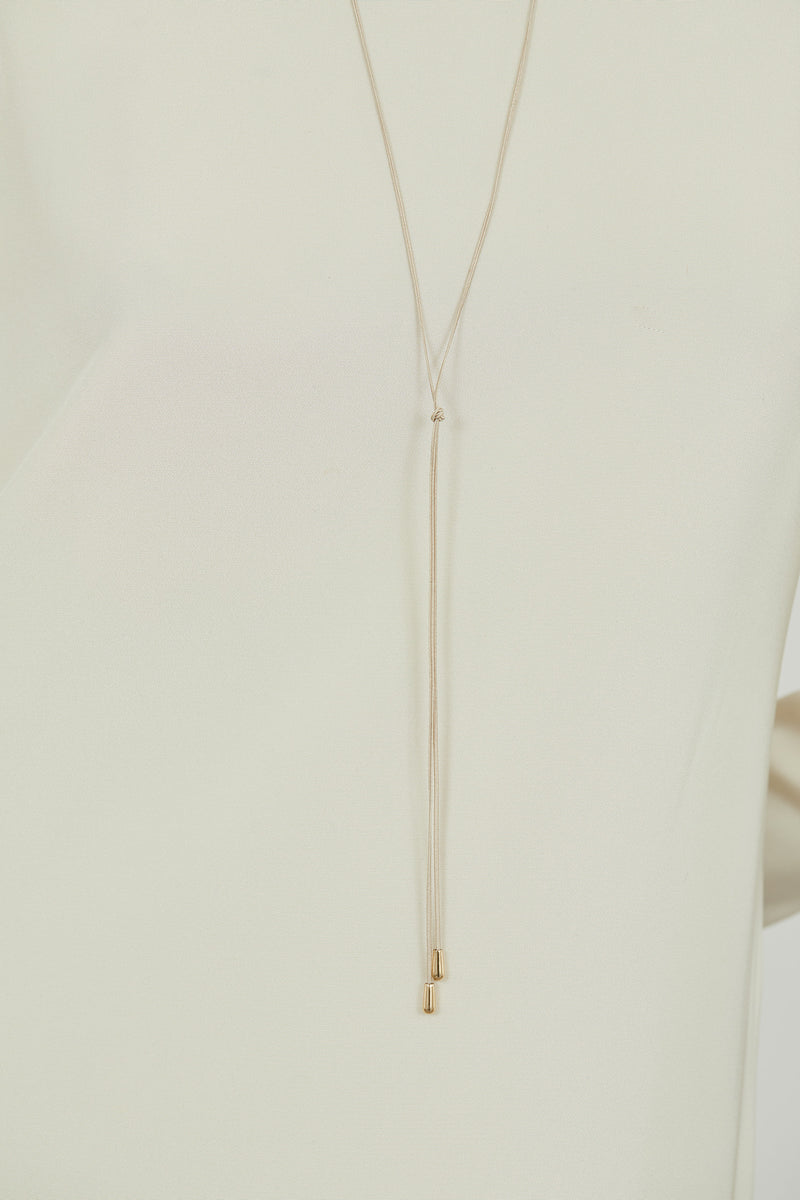 Ileana necklace | Beige - 18K gold